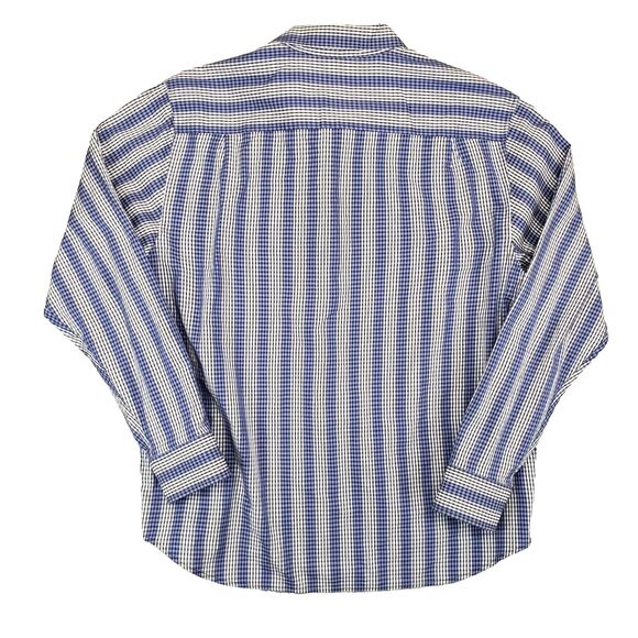 Tommy Bahama Geometric‎ Dress Shirt Mens Large Blue Check Retro Funky Resortwear - Picture 2 of 5